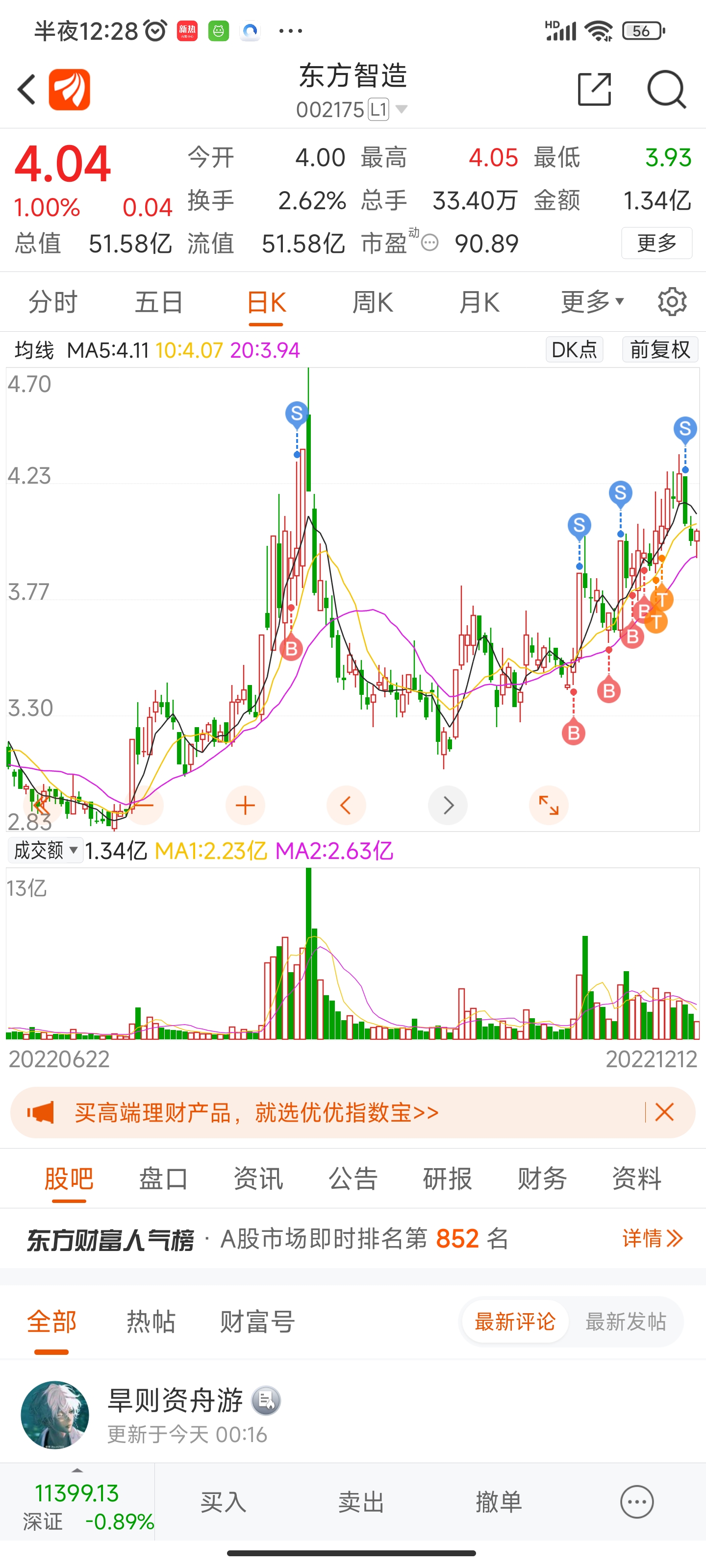 东方智造录得8天6板
