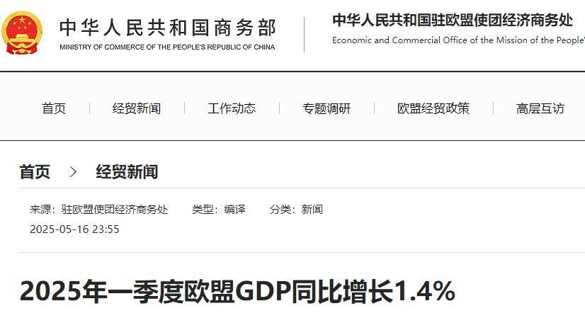 2025年6月份欧盟工业生产同比增长0.5%